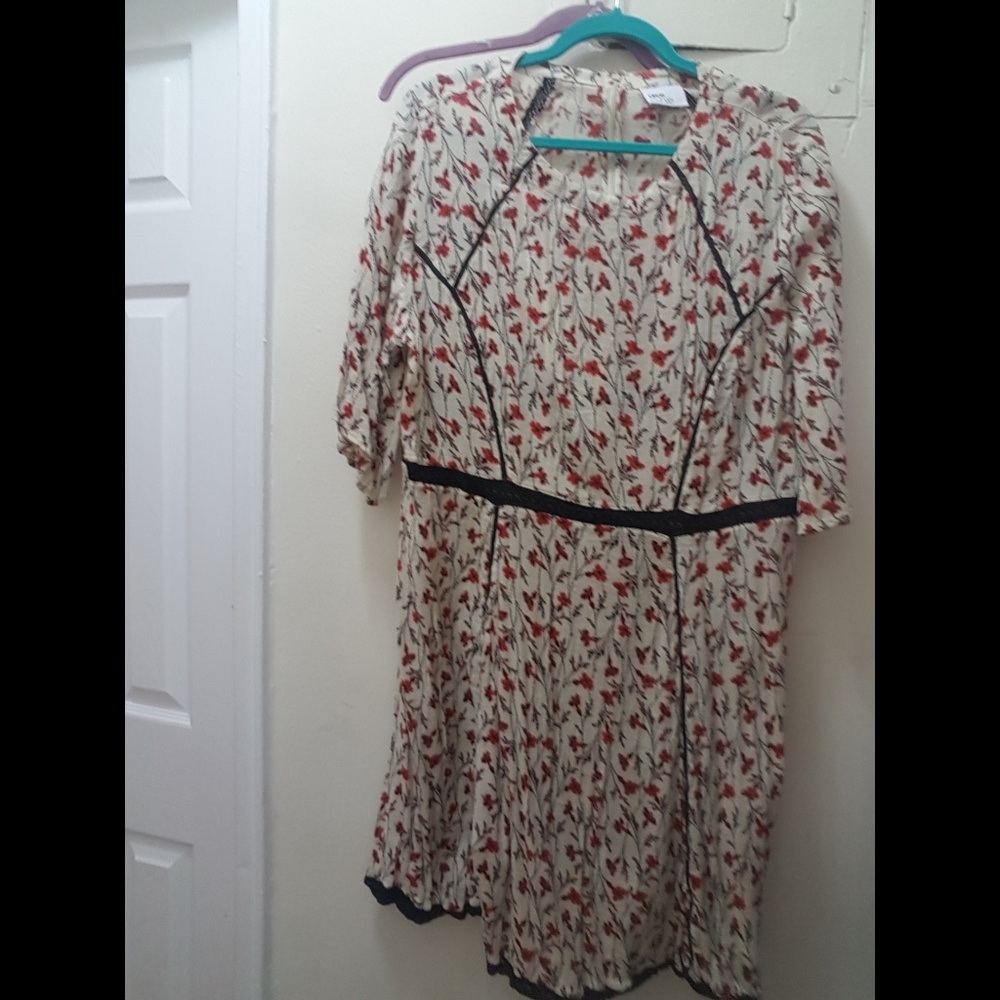 ASOS Flower Print Skater Dress with Sleeves